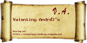 Valentiny András névjegykártya