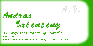 andras valentiny business card